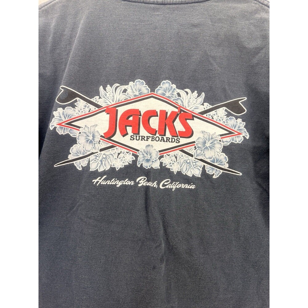 Jack's Surfboards Huntington Beach CA Adults Tee Solid Black Size XL Cotton